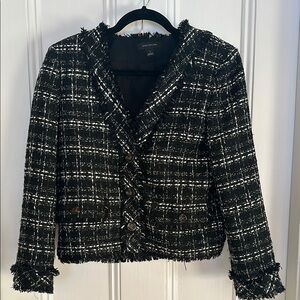 Ann Taylor Black and White Tweed Blazer